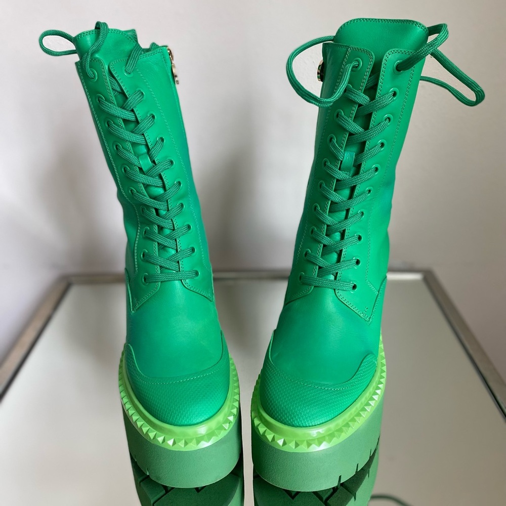 EUC JIMMY CHOO X Sailor Moon Sailor Jupiter Boot 120 In Jupiter Green 35 - Picture 10 of 14